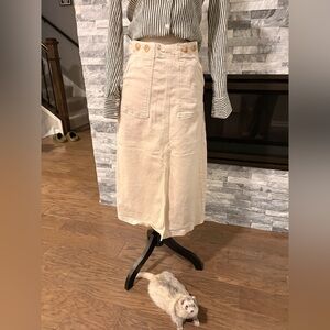 ✨Pilcro (EUC) The Kit Denim 
Cream High-Waisted Button Skirt Size 4✨